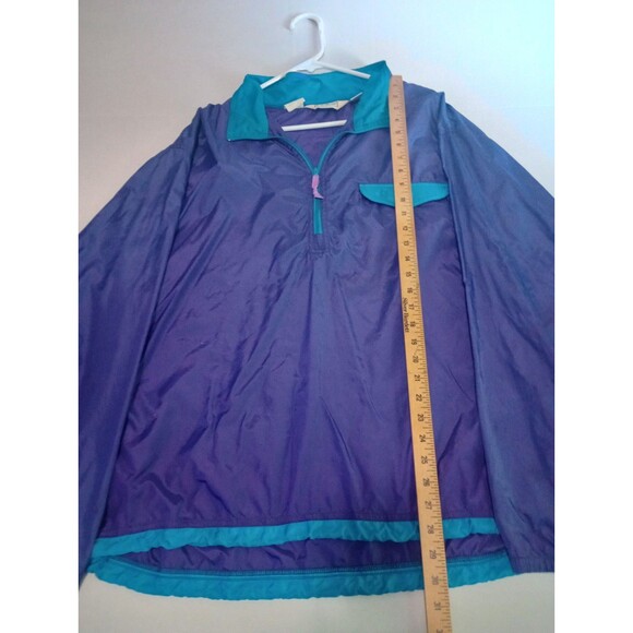 90's Vintage L. L. Bean 1/4 Zip Windbreaker Purple and Turquoise Size XL - Picture 8 of 11